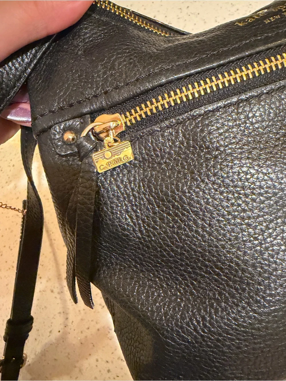 Small kate spade cobble hill Ellen pebble leather crossbody bag black